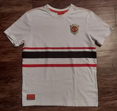 Manchester United FC Treble T-Shirt Large Premier League Patch Logo Official '97 • $29.99