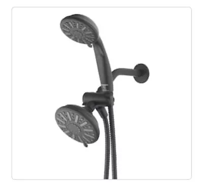 Glacier Bay 6-Spray 5” Dual Wall Mount Fixed And Handheld Shower Head MatteBlack • $28