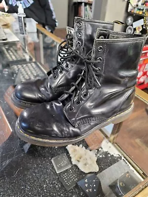 Vintage Doc Martens Mens Size US 9 M Boots Leather Worn UK Size 8 Black • $99.99