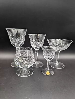 Vintage Lot Of 5 Real Lead Crystal Hand Cut Mixed Glassware Stemware Goblet READ • $25.99