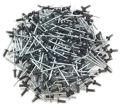 250 1/8  Black Aluminum Pop Rivets - Up TO 1/4  Grip Range #2099 • $19.95