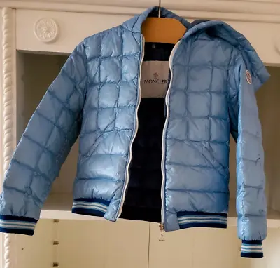 Moncler Kid's Boys Down Quilted Puffer Hoody Jacket Blue 4YR (14013A) • $149.90