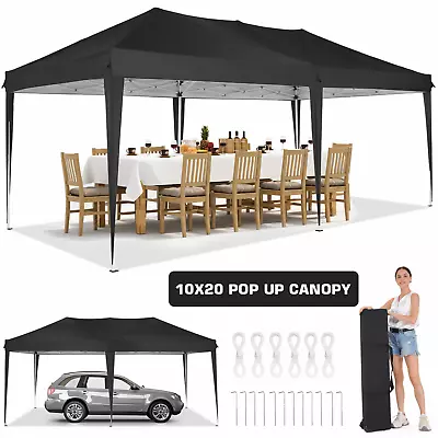 Canopy 10x20 Ez Pop Up Tent Outdoor Patio Instant Shade Commercial Vendor Gazebo • $159.99