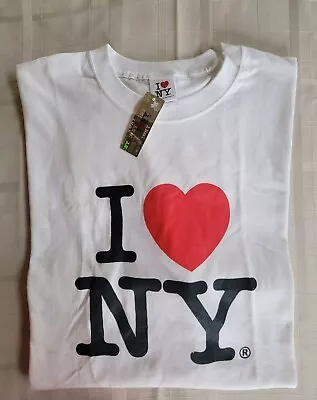 NWT  “I Love NY” Unisex White T-Shirt Size X-Large Fruit Of The Loom • $4.99