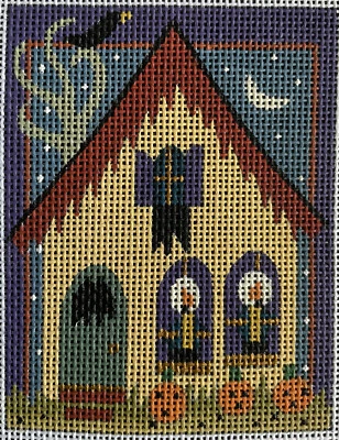 $42 • Buy Melissa Shirley Handpainted Needlepoint Canvas -  Haunted Halloween House Hp Np