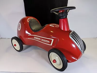 RETIRED Vintage Model 8 METAL Radio Flyer Little Red Roadster Toy Ride On Car • $88