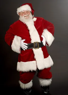 £184.56 • Buy Luxury Deluxe Deep Red Velvet Santa Suit.professional Father Christmas Costume