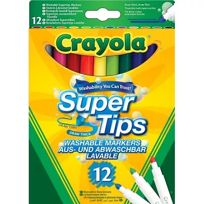 Crayola Washable Markers Super Tips - Multi Colour 12 Pack • £5.49