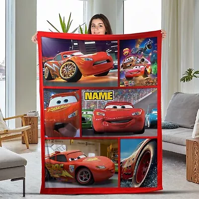 Personalized Cars Movies Blanket Lightning Mcqueen Blanket Soft Pixar Cars • $44.98