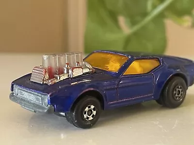 1973 Mustang Piston Popper Superfast Matchbox Blue Ford Diecast Near Mint • $9.99