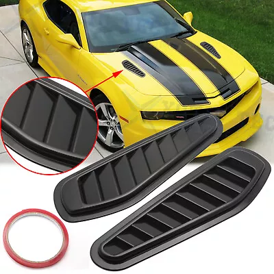 For Chevy Camaro Racing Black Air Flow Vent Bonnet Hood Scoop Cover Trims 2pcs • $13.99