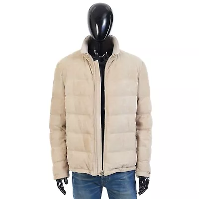 BRUNELLO CUCINELLI 8995$ Soft Beige Padded & Quilted Leather Jacket • $4796