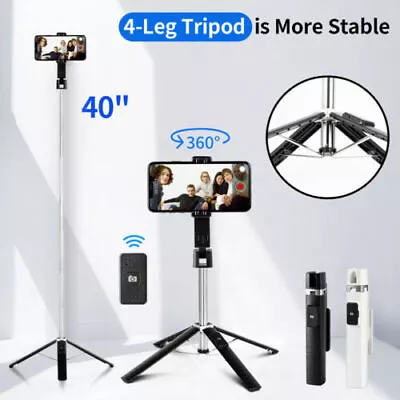 360° Selfie Stick Bluetooth Remote Phone Holder Tripod Grip For IPhone Universal • £9.59