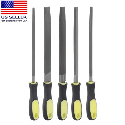 Metal File Set Of 5pcs 8  High Carbon Steel Cut Hand Rasp With Plastic Handle US • $15.99
