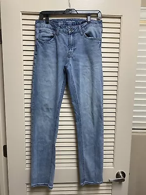 Van Heusen Never Tuck Slim Mens Jeans 32x32 (30x31) Blue Stretch Tapered Faded • $17.95