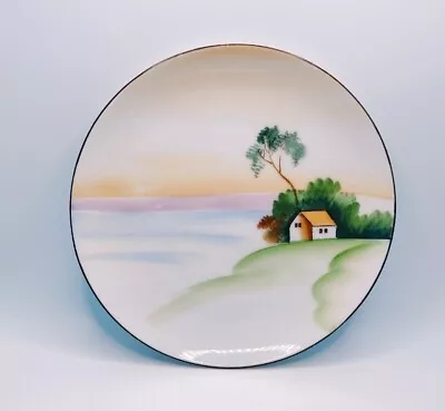 Vintage Meito China Hand Painted Landscape Plate House On Water 6  Round • $11.04