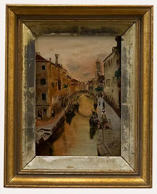 Framed Early 20th Century Oil - Venice At Sunset • $249.88