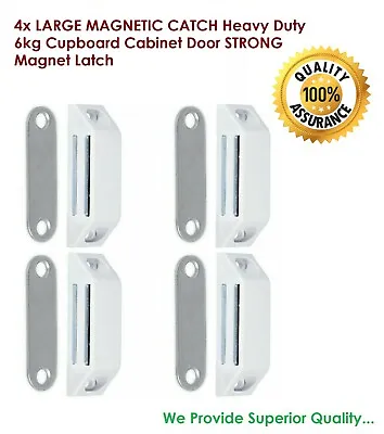£4.94 • Buy 4x LARGE MAGNETIC CATCH Heavy Duty 6kg Cupboard Cabinet Door STRONG Magnet Latch