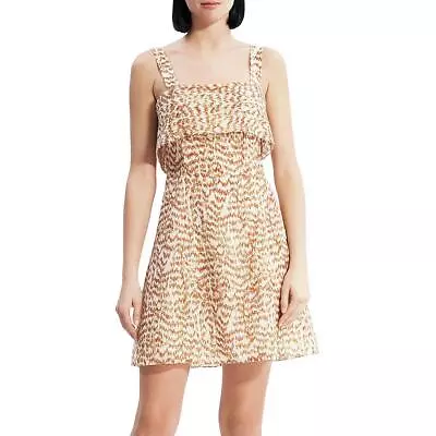 Theory Womens Printed Mini Ruffled Fit & Flare Dress BHFO 2274 • $25.99