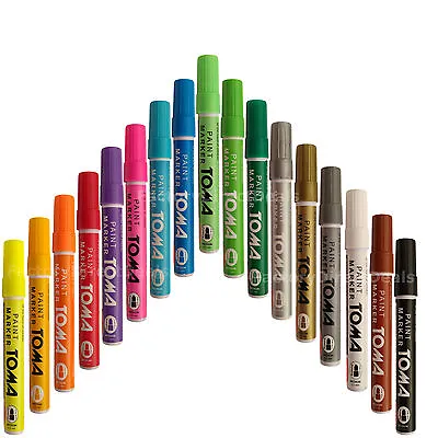 Universal Permanent Oil Based Paint Marker Waterproof Opaque Pen 17 Colours  • £3.49