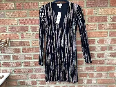 £8.99 • Buy Topshop Black Glitter Dress Size 6 NWT 