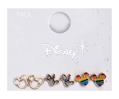 3 Pack Disney Earrings Mickey Rainbow Mouse Ears LGBT Gay Interest Pride • $18