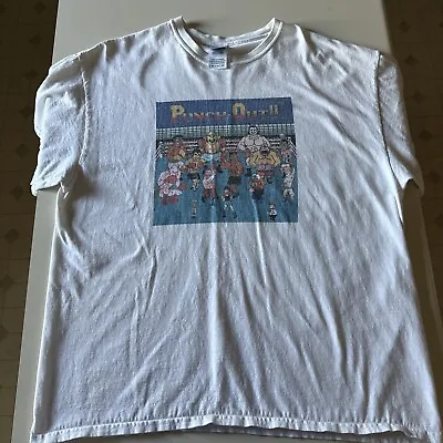 Mike Tyson Punch Out Character White T Shirt XL Cotton Bald Bull Glass Joe • $9.99