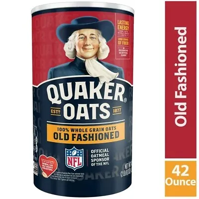 Quaker Old Fashioned Oatmeal 100% Whole Grain Oats 42 Oz Canister • $7.47