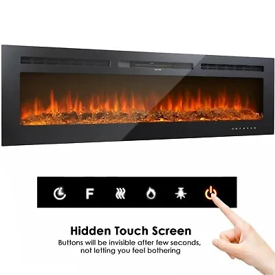 60  Recessed Electric Fireplace Insert Remote Control 1500W Wall Mounted Heater • $164.89