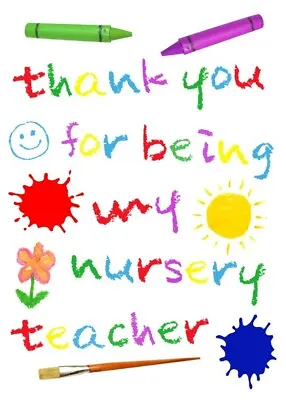 Thank You For Being My School Nursery Teacher Teaching Me Greeting Card PS1 • £3.25