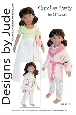 $12.95 • Buy Slumber Party Doll Clothes Sewing Pattern 11  Leeann Dolls
