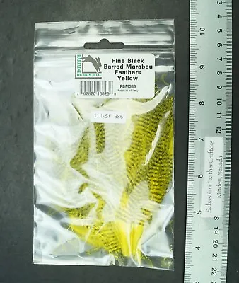 One Pack Hareline Yellow Fine Barred Marabou Feathers Lot- SF 475 • $9.99