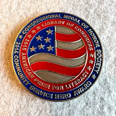 Medal Of Honor Society Library Of Congress Prize For Literacy 2016 ChallengeCoin • $24.99