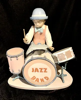 Lladro 5929  Jazz Band  Drummer Black Legacy Collection (1) Drumstick Missing • $469.90