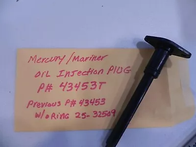 Mercury Mariner Outboard Oil Injection Plug P# 43453 SS To 43453T W/oring • $8