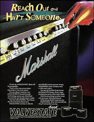 Marshall Valvestate Stereo Power Amplifier Combo Amps 1991 Ad Print • £4.29