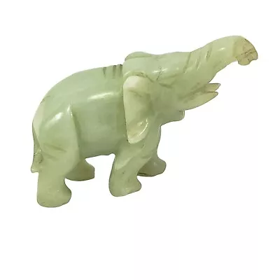 Vintage Jadeite Jade Miniature Elephant Hand Carved 2 Inches • $45