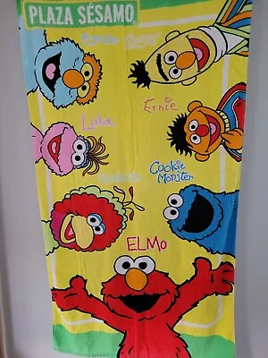 Sesame Street Elmo Amigos Lola Bert Ernie Large 2010 Bath Beach Pool Towel • $12.99