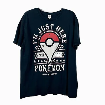 $7.99 • Buy Pokemon Go Shirt Leave Me Alone Anvil Black VTG Ring Spun T Shirt