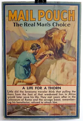 Vtg 1930s MAIL POUCH TOBACCO  Life For A Thorn  22x14 Standee Poster FREE SHIP • $281.67