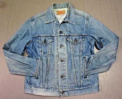 Levi Strauss & Co Denim Trucker Jacket Size 40R Vintage 90s Jacket Made In USA • $89