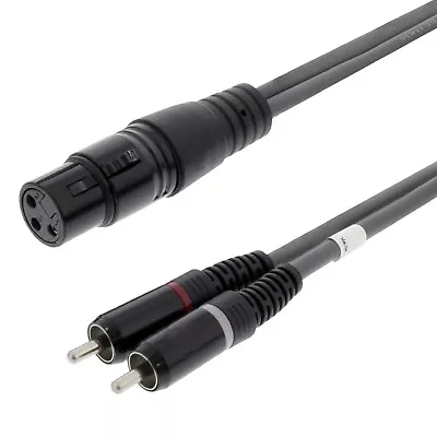 3m 2x RCA PHONO Male Plug To XLR 3 Pin Female Cable Lead Audio PA Mixer Amp • £11.99