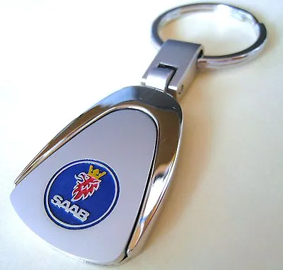 Saab Key Chain Ring Fob 9-3 9-5 9-7x 900 9000 Turbo Aero Chrome New • $9.49