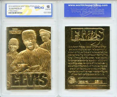 2010 ELVIS PRESLEY  The King  23KT GOLD SCLUPTURED CARD * GRADED GEM-MINT 10 * • $11.95