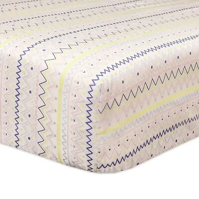 Bedding By Babyletto Mini Crib Sheet Fitted Desert Dreams Chevron Unisex NEW • $26.59