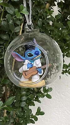 Lilo & Stitch As Elvis Custom PVC Figure In Globe 4” Christmas Tree Ornament 2pc • $21.99