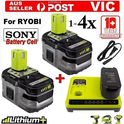 Battery / Charger For RYOBI P108 18 Volt One Plus High Capacity Lithium 9Ah 6Ah • $134.99