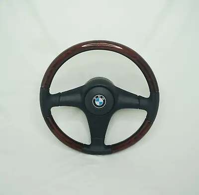 BMW E24 E28 E30 E34 E32 Sport 1 Steering Wheel Wood Wooden Insertions • $370