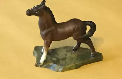 Vintage Miniature Solid Horse Figurine Mounted On Marble Slab • $25