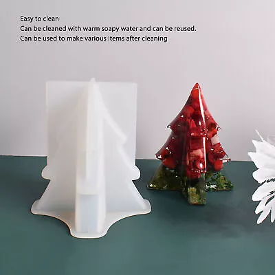 2pcs 3D Christmas Tree Candle Mold DIY Silicone Candle Mold For Making Candl LSO • £11.64